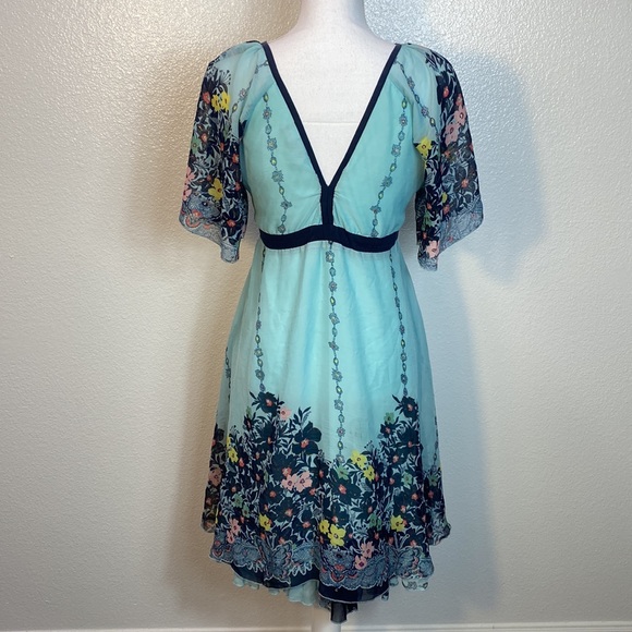 Yumi Kim Cocktail Dress, Teal, Women's Medium - Picture 4 of 13